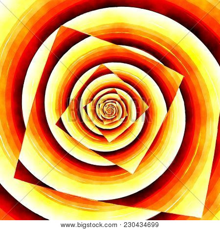 illustration of a water color droste spiral painting