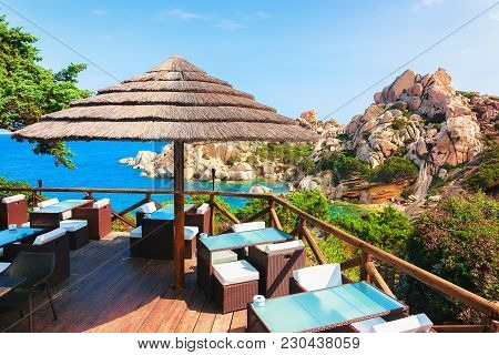 Street Cafe In Capo Testa, Santa Teresa Gallura, Sardinia, Italy