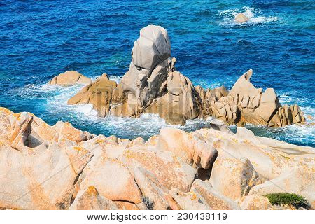 Rocks At Capo Testa In Mediterranean Sea, Santa Teresa Gallura, Sardinia, Italy
