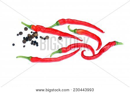 Red Hot Pepper Food White Background Isolated