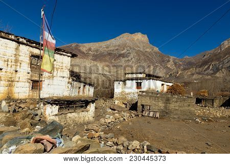 Traditional Houses In The Village Of Jhong, Lower Mustang, Nepal