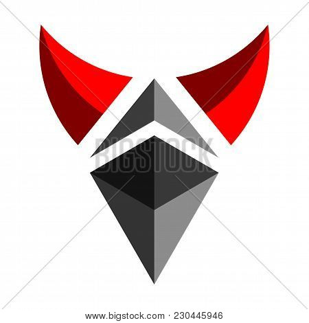 The Horned Devil Logo. Crypto Currency Is Ethereum. Business And  Financial Concept  Vector  Illustr