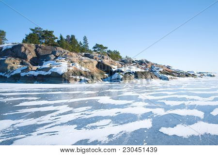A Sunny February Day Off The Coast Of The Hanko Peninsula. Finland