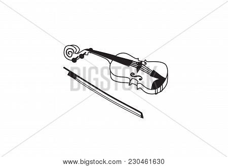 Black And White Image Of A Violin
