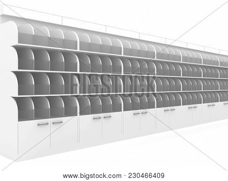 Showcase For Goods In The Store 3d Rendering
