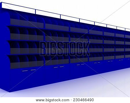 Showcase For Goods In The Store 3d Rendering