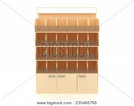 Showcase For Goods In The Store 3d Rendering