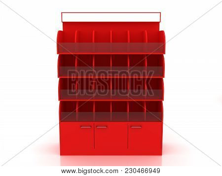 Showcase For Goods In The Store 3d Rendering