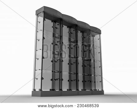 Showcase For Goods In The Store 3d Rendering