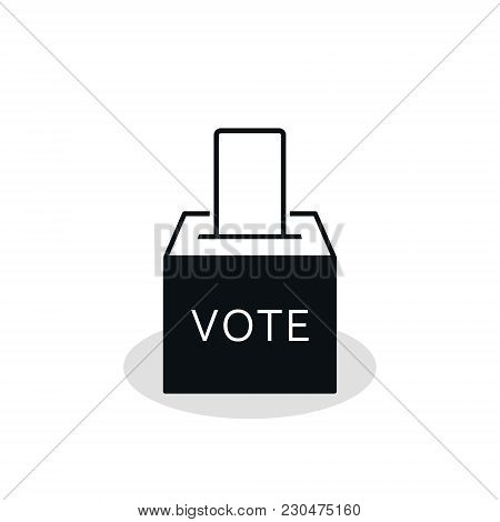Vote Box Or Ballot Box Icon. Vector Isolated Simple Symbol.