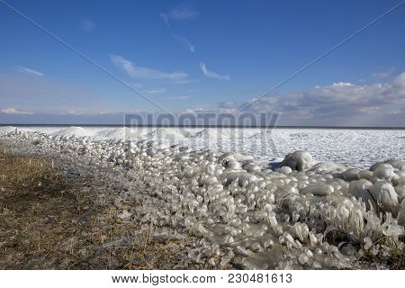 The Island Of Marken In Winter With Ice Sculptures