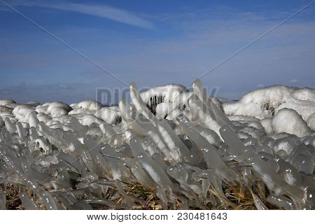 The Island Of Marken In Winter With Ice Sculptures