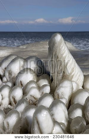 The Island Of Marken In Winter With Ice Sculptures