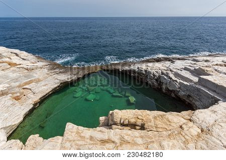 Giola Natural Pool In Thassos Island, East Macedonia And Thrace, Greece