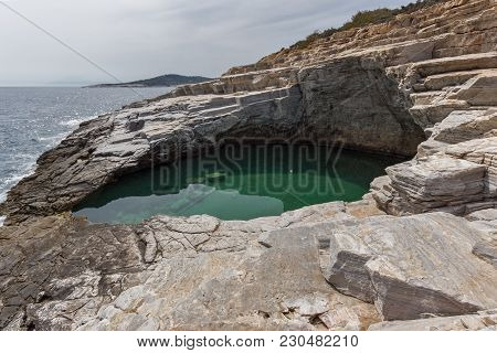 Giola Natural Pool In Thassos Island, East Macedonia And Thrace, Greece