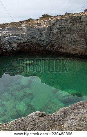 Giola Natural Pool In Thassos Island, East Macedonia And Thrace, Greece