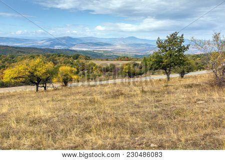 Autumn Panoramic View Of Cherna Gora Mountain, Pernik Region, Bulgaria