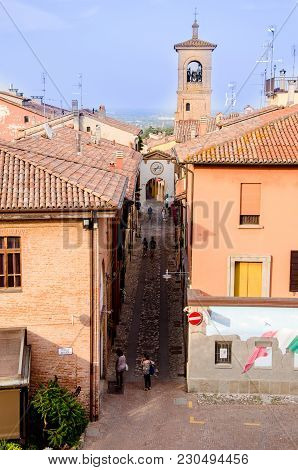 View Of The Main Street Of Dozza, Small Town Close To Bologna.