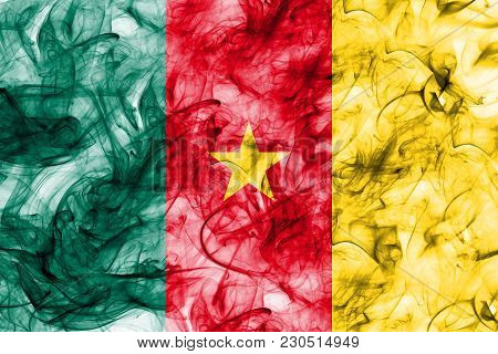 Cameroon Smoke Flag On A White Background