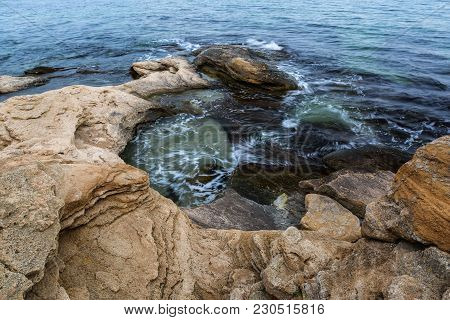 Seascape At Black Sea Coast Near Ravda Village, Bulgaria.