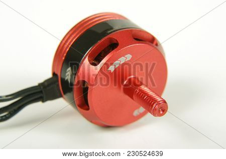 Brushless Motor With Wires Isolated On The White Background