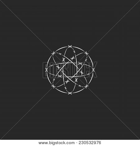 Barbed Wire Logo Sacred Geometric Circle Shape
