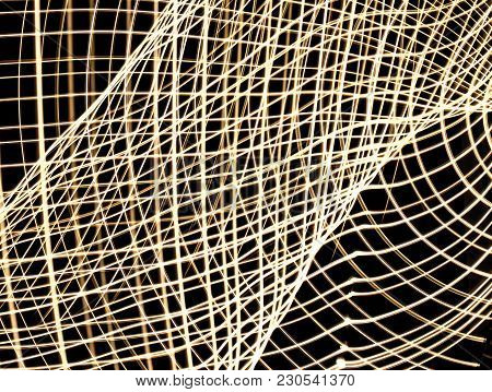 Abstract Lines Made With Lightpainting On A Dark Background
