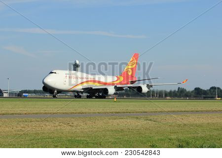 Amsterdam, The Netherlands  - August, 18th 2016:b-2432 Yangtze River Express Boeing 747
Taking Off F