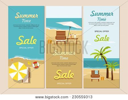 Summer Sale Web Banners Vacation And Tourism