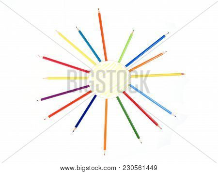 Colour Pencils In The Form Of The Sun