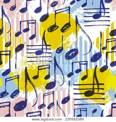Vector Seamless Pattern With Music Notes