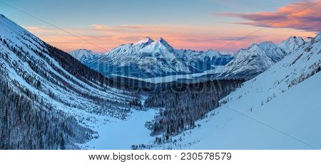 Mount Nestor From Tent Ridge As The Sun Goes Down. A 4 Km+ Snowshoe Each Way In -20c.