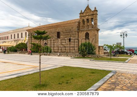 Zakynthos, Greece - September 29, 2017: The Ancient Church Of St. Nicholas Of The Mole Located On So