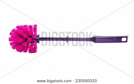 Brush For Cleaning The Toilet. Isolated On White Background.