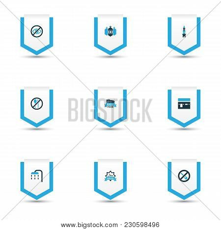 Holiday Icons Colored Set With Ghusl, Lower Your Eyes, No Alcohol And Other Body Cleansing Elements.