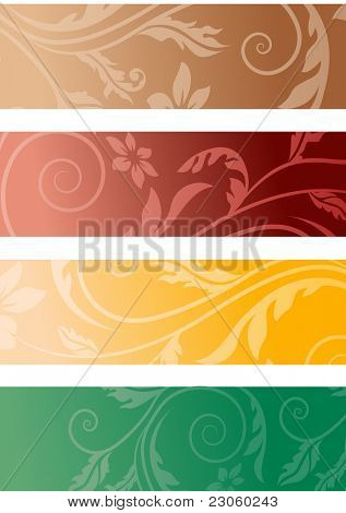 Ornate floral banners