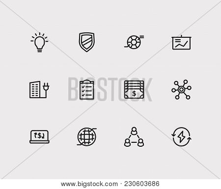 Business Icons Set. Money And Business Icons With Ecommerce, Integrity Value And Web. Set Of Element