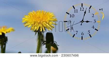 Daylight Saving Time. Dst. Wall Clock Going To Winter Time.