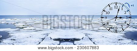 Daylight Saving Time. Dst. Wall Clock Going To Winter Time.