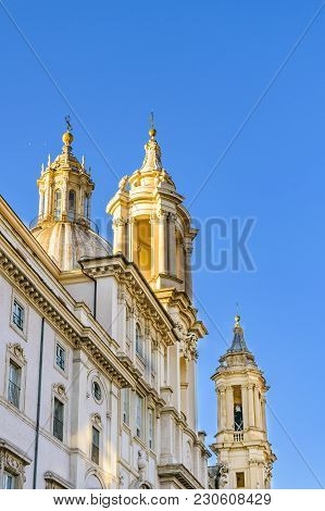 Santagnese Church Exterior, Piazza Nabona, Rome, Italy