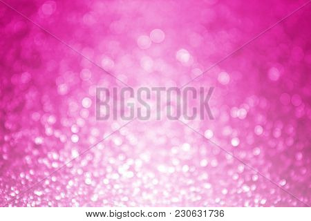Fancy Hot Pink Glitter Sparkle Confetti Background For Happy Birthday Party Invite, Fun Magenta Chri