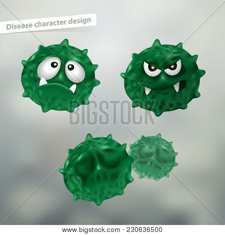 Design Of Disease. Use Of Science, Medicine, Soap, Advertising...vector Realistic File.