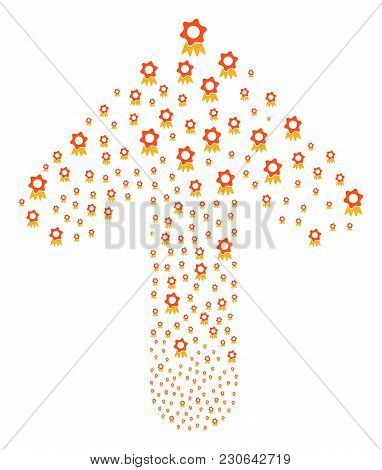 Award Collage Combined In The Set Of Up Oriented Arrow. Up Movement Arrow Composition Organized From