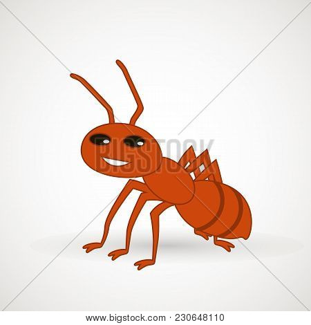 Cute Ant Cartoon Vector. Vector Illustration. Vector Design Element For Logo, Web And Print.