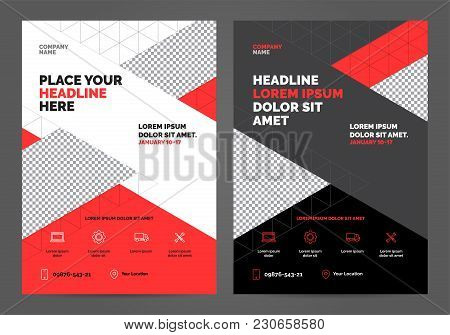 Geometry Red Brochure Layout Template, Cover Design Background, Annual Reports.
