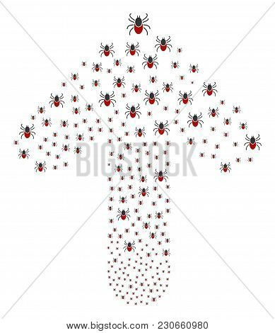 Mite Tick Illustration Combined In The Collection Of Up Aim Arrow. Upwards Path Arrow Composition Ma