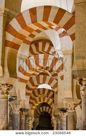 interiør af moské-katedralen, Cordoba, Andalusien, Spanien