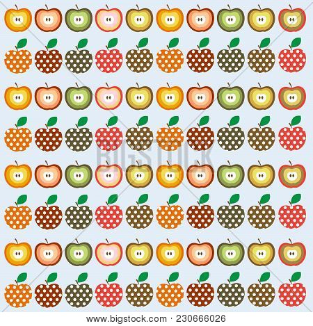 Retro Seamless Vector Pattern With Apples.vector Background