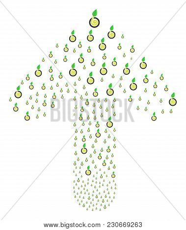 Seed Sprout Pattern Created In The Group Of Upwards Direction Arrow. Up Cursor Arrow Shape Combined 
