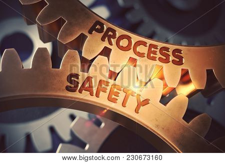 Process Safety - Illustration With Glow Effect And Lens Flare. Process Safety On The Mechanism Of Go